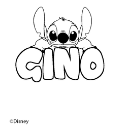 Coloraci&oacute;n del nombre GINO - decorado Stitch