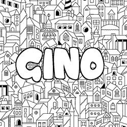 Coloraci&oacute;n del nombre GINO - decorado ciudad