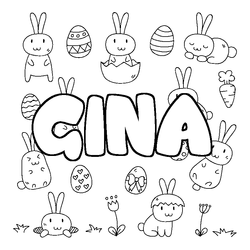 Coloraci&oacute;n del nombre GINA - decorado Pascua