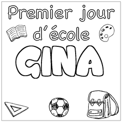 Coloraci&oacute;n del nombre GINA - decorado primer d&iacute;a de escuela