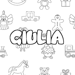 Coloraci&oacute;n del nombre GIULIA - decorado juguetes