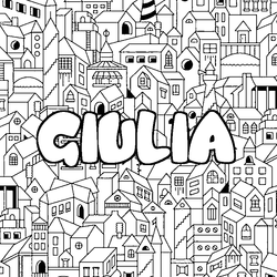 Coloraci&oacute;n del nombre GIULIA - decorado ciudad