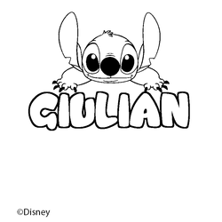 Coloraci&oacute;n del nombre GIULIAN - decorado Stitch