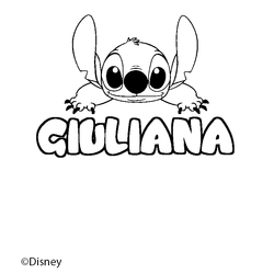 Coloraci&oacute;n del nombre GIULIANA - decorado Stitch