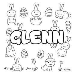 Coloraci&oacute;n del nombre GLENN - decorado Pascua
