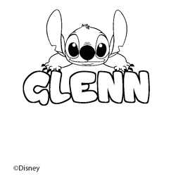 Coloraci&oacute;n del nombre GLENN - decorado Stitch