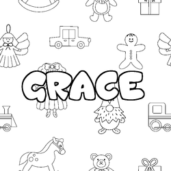 Coloraci&oacute;n del nombre GRACE - decorado juguetes