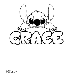 Coloraci&oacute;n del nombre GRACE - decorado Stitch