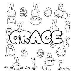 Coloraci&oacute;n del nombre GRACE - decorado Pascua