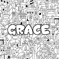 Coloraci&oacute;n del nombre GRACE - decorado ciudad