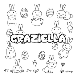 Coloraci&oacute;n del nombre GRAZIELLA - decorado Pascua