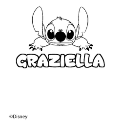 Coloraci&oacute;n del nombre GRAZIELLA - decorado Stitch