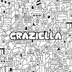 Coloraci&oacute;n del nombre GRAZIELLA - decorado ciudad