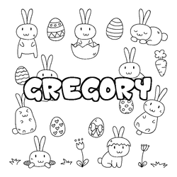 Coloraci&oacute;n del nombre GREGORY - decorado Pascua