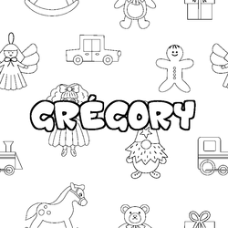 Coloraci&oacute;n del nombre GR&Eacute;GORY - decorado juguetes