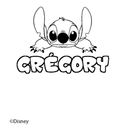 Coloraci&oacute;n del nombre GR&Eacute;GORY - decorado Stitch
