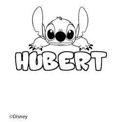 Coloraci&oacute;n del nombre HUBERT - decorado Stitch
