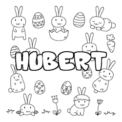 Coloraci&oacute;n del nombre HUBERT - decorado Pascua