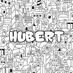 Coloraci&oacute;n del nombre HUBERT - decorado ciudad