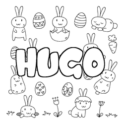 Coloraci&oacute;n del nombre HUGO - decorado Pascua