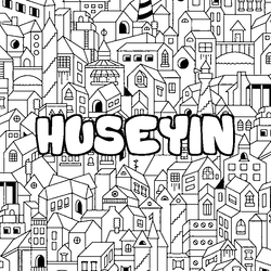 Coloraci&oacute;n del nombre HUSEYIN - decorado ciudad