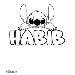 Coloraci&oacute;n del nombre HABIB - decorado Stitch