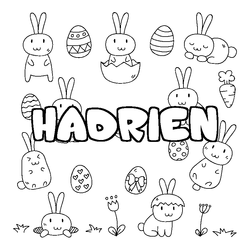 Coloraci&oacute;n del nombre HADRIEN - decorado Pascua