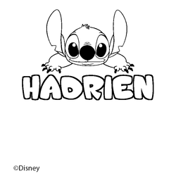 Coloraci&oacute;n del nombre HADRIEN - decorado Stitch