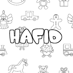 Coloraci&oacute;n del nombre HAFID - decorado juguetes