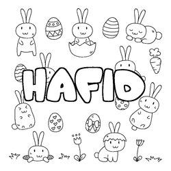 Coloraci&oacute;n del nombre HAFID - decorado Pascua