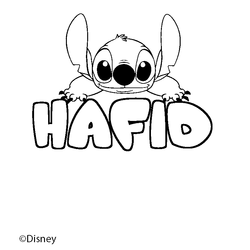 Coloraci&oacute;n del nombre HAFID - decorado Stitch