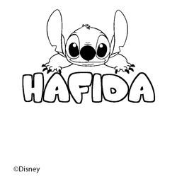 Coloraci&oacute;n del nombre HAFIDA - decorado Stitch