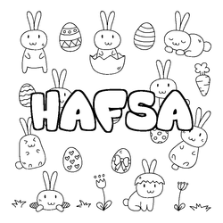 Coloraci&oacute;n del nombre HAFSA - decorado Pascua