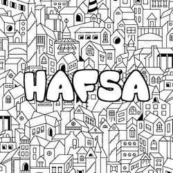 Coloraci&oacute;n del nombre HAFSA - decorado ciudad