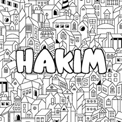 Coloraci&oacute;n del nombre HAKIM - decorado ciudad
