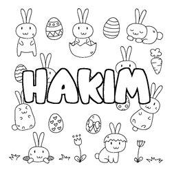 Coloraci&oacute;n del nombre HAKIM - decorado Pascua