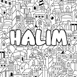 Coloraci&oacute;n del nombre HALIM - decorado ciudad