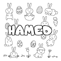 Coloraci&oacute;n del nombre HAMED - decorado Pascua