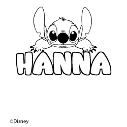Coloraci&oacute;n del nombre HANNA - decorado Stitch