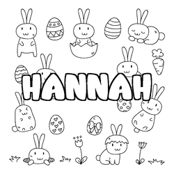 Coloraci&oacute;n del nombre HANNAH - decorado Pascua