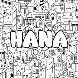 Coloraci&oacute;n del nombre HANA - decorado ciudad