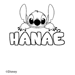 Coloraci&oacute;n del nombre HANA&Eacute; - decorado Stitch