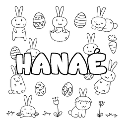 Coloraci&oacute;n del nombre HANA&Eacute; - decorado Pascua