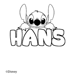 Coloraci&oacute;n del nombre HANS - decorado Stitch