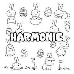 Coloraci&oacute;n del nombre HARMONIE - decorado Pascua