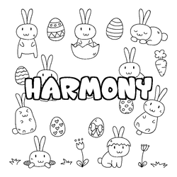 Coloraci&oacute;n del nombre HARMONY - decorado Pascua