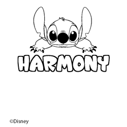 Coloraci&oacute;n del nombre HARMONY - decorado Stitch