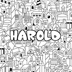 Coloraci&oacute;n del nombre HAROLD - decorado ciudad