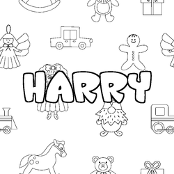 Coloraci&oacute;n del nombre HARRY - decorado juguetes