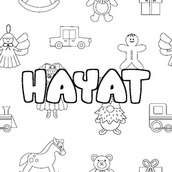 Coloraci&oacute;n del nombre HAYAT - decorado juguetes